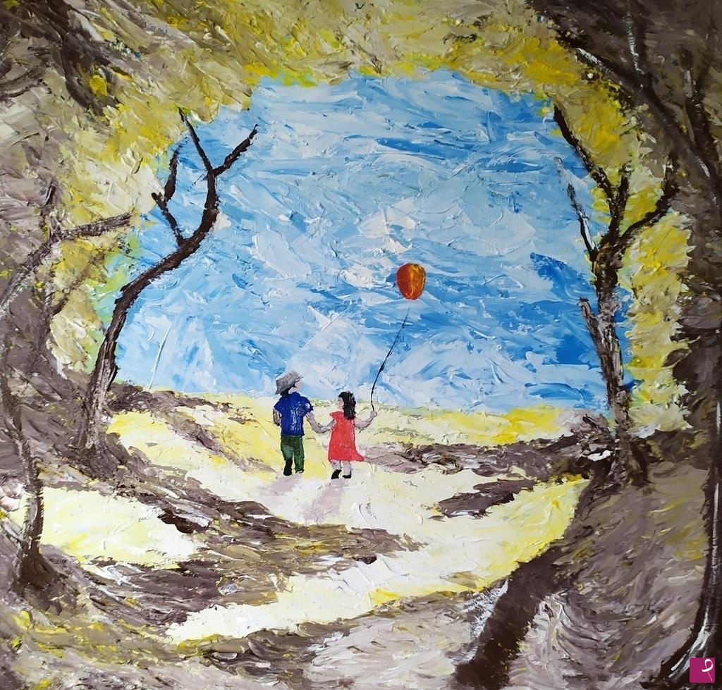quadri in vendita online - Bimbi al parco