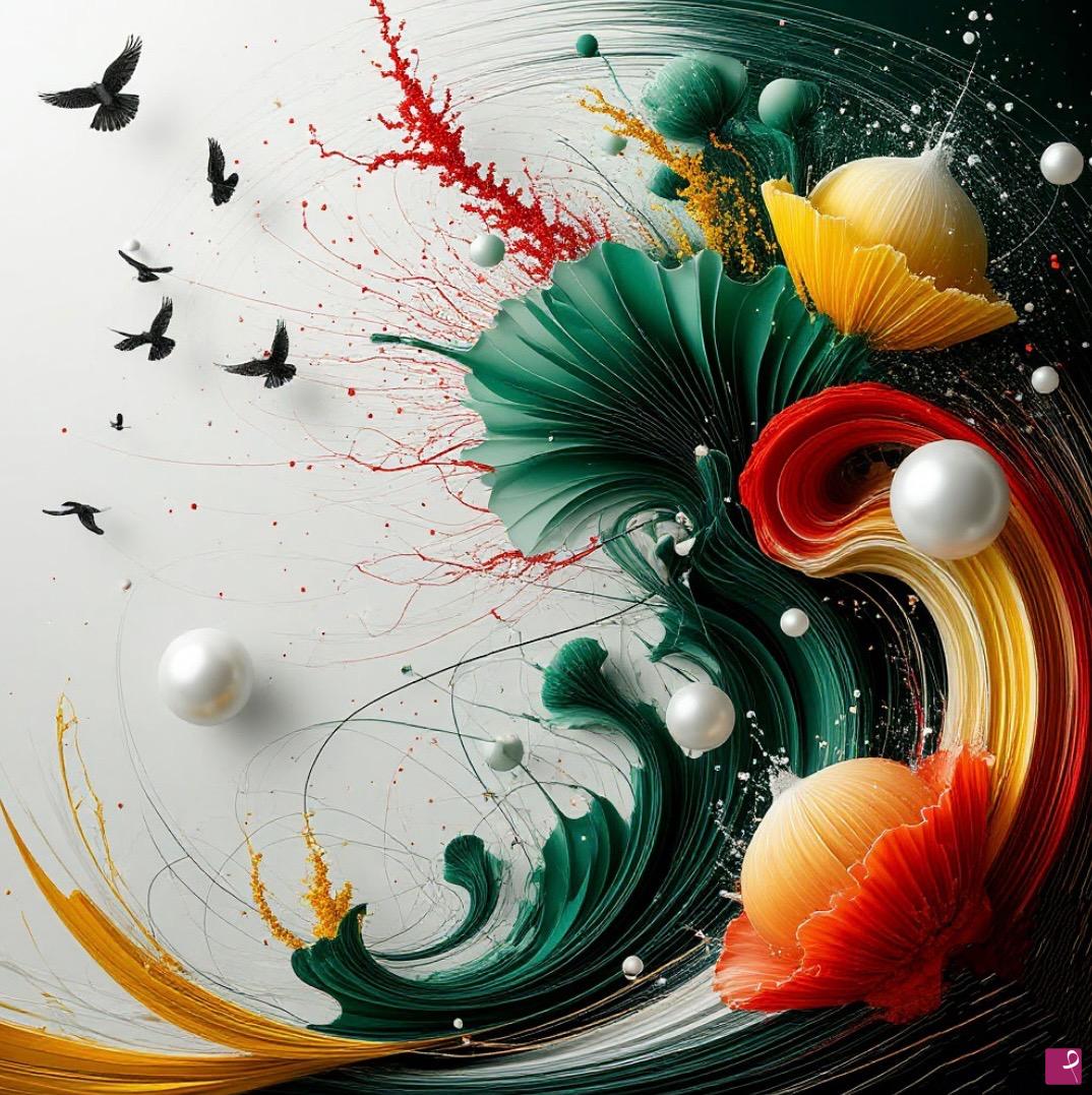quadri in vendita online - Birds on flowers 