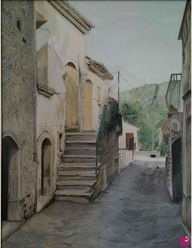 quadri in vendita online - Bisaccia scorcio di paese