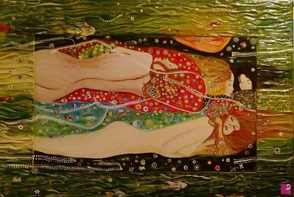 quadri in vendita online - Bisce d'acqua klimt 