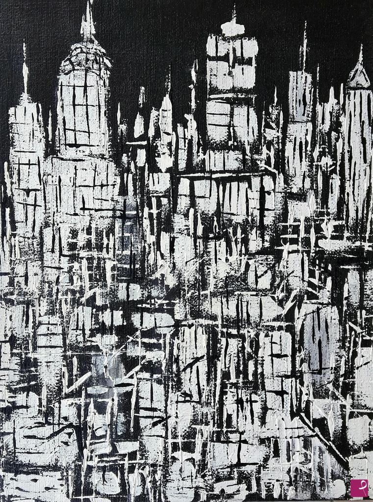 quadri in vendita online - Black and white city nr. 2   