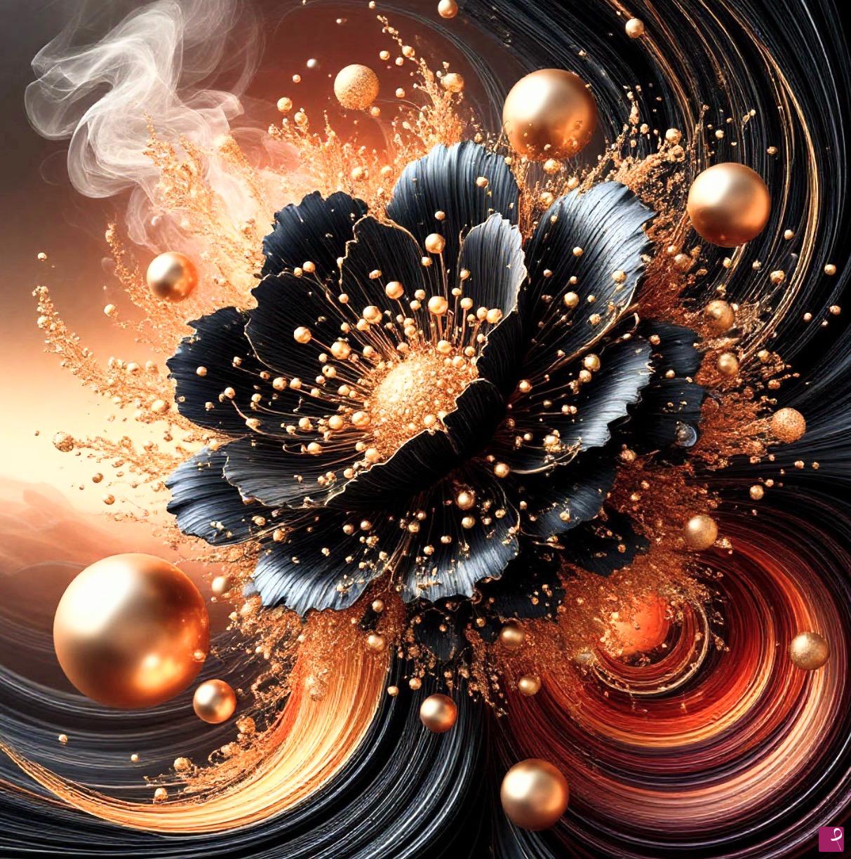 quadri in vendita online - Black beautiful flower 
