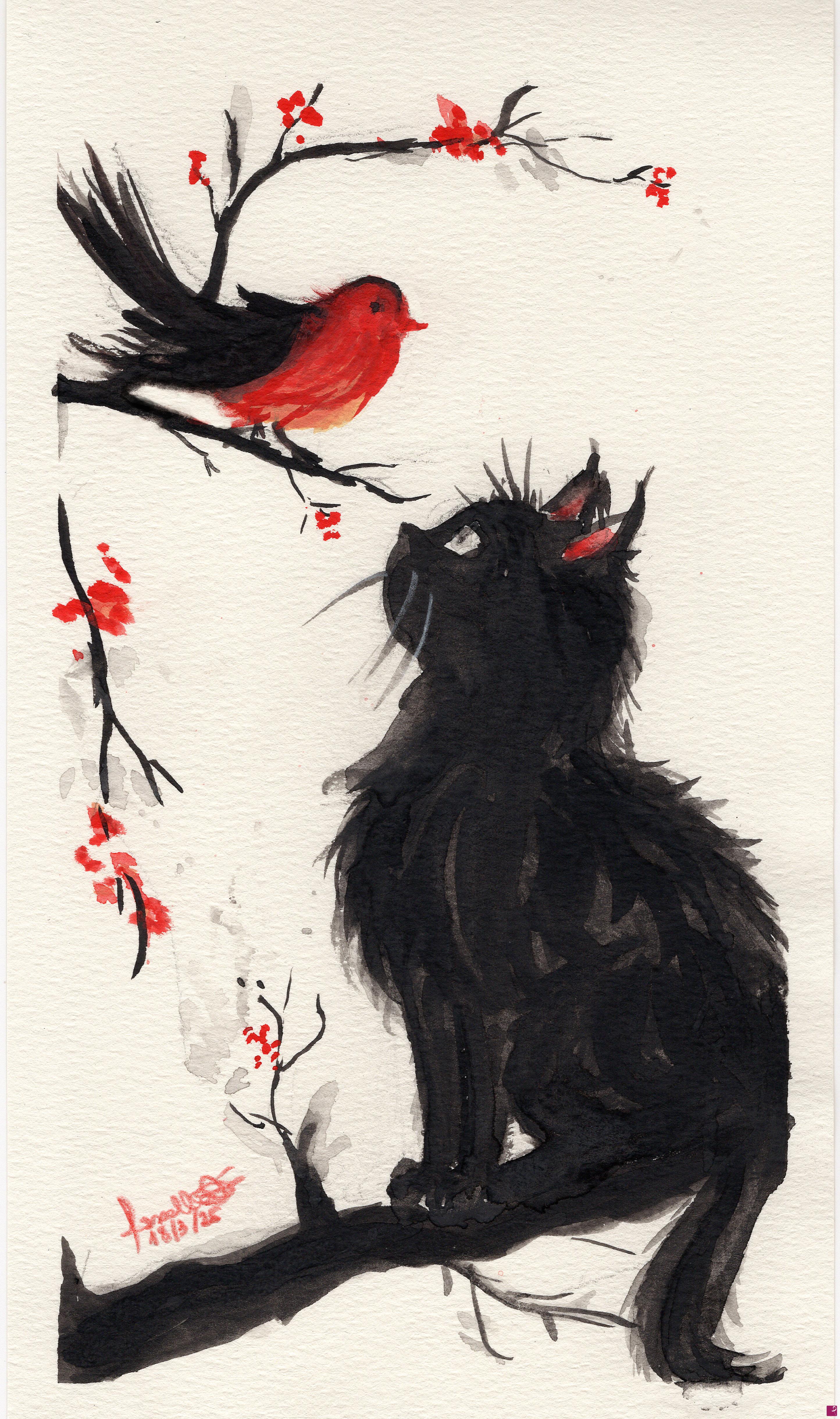 quadri in vendita online - Black Cat