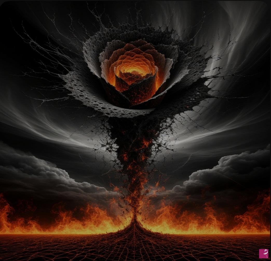 quadri in vendita online - Black Fiery rose 