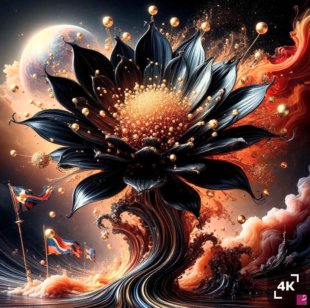 quadri in vendita online - Black flower 