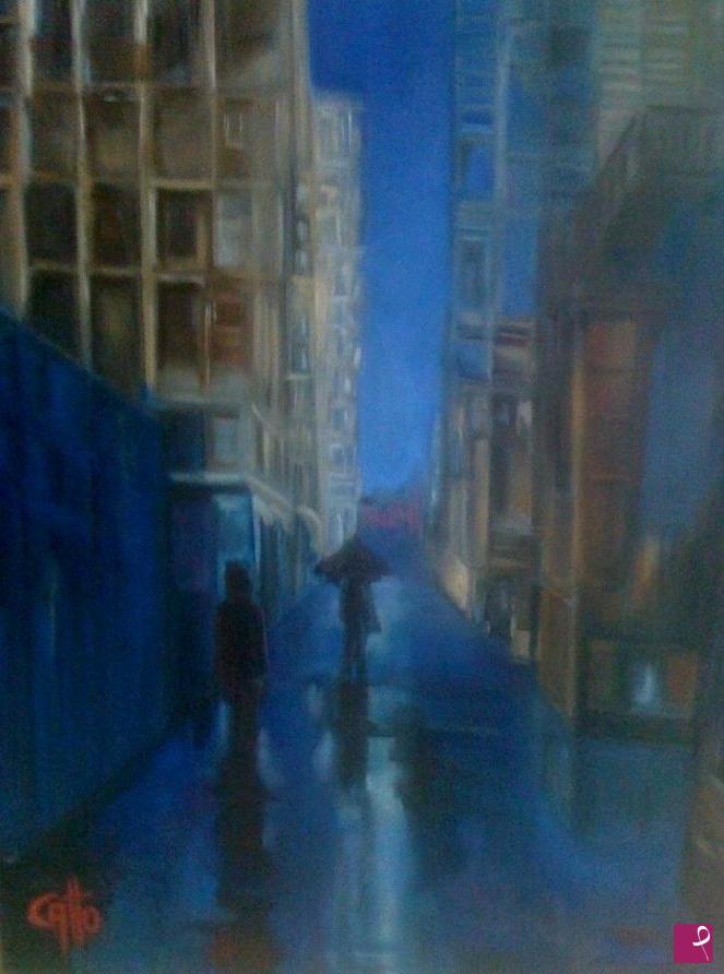 quadri in vendita online - Black rain