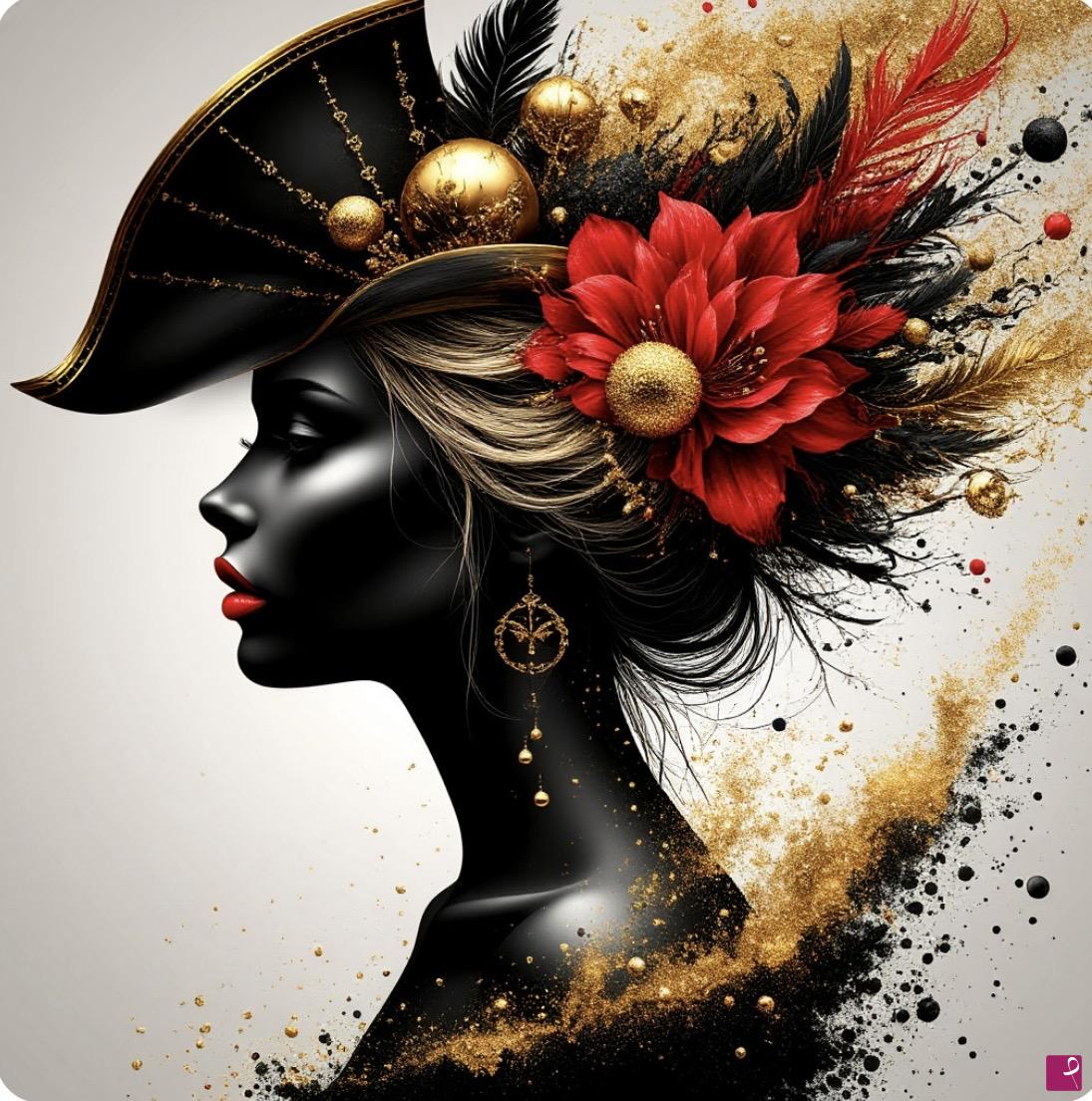 quadri in vendita online - Black woman in hat