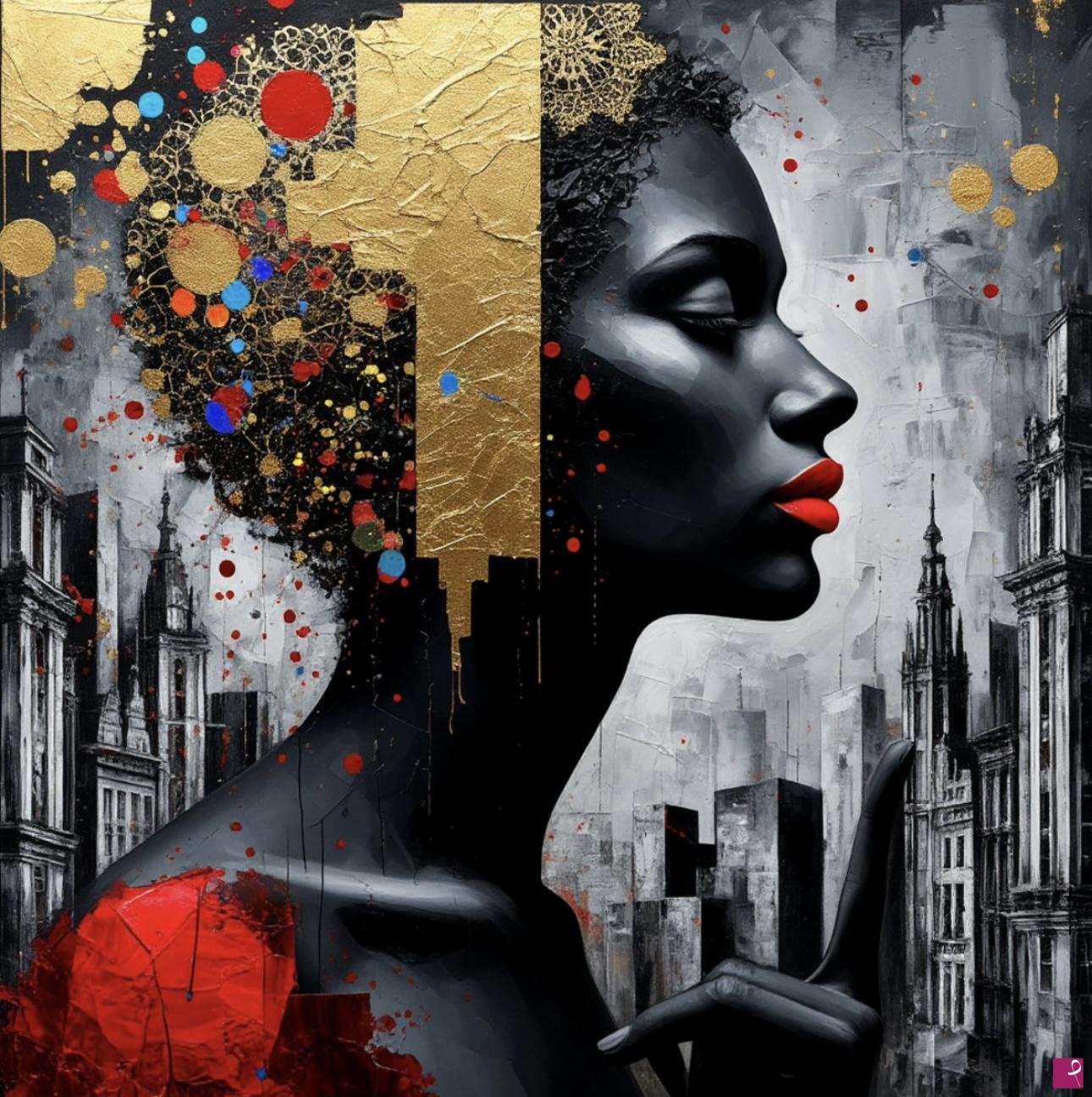 quadri in vendita online - Black women in city