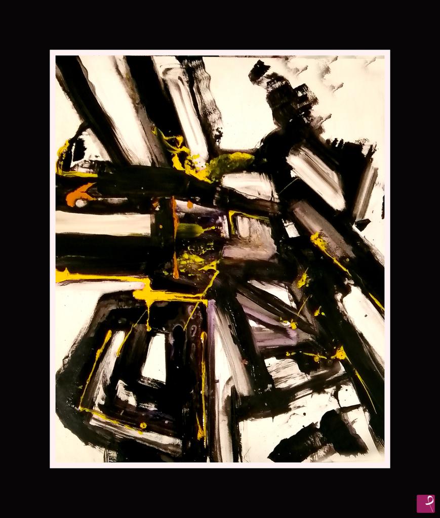 quadri in vendita online - Black & yellow