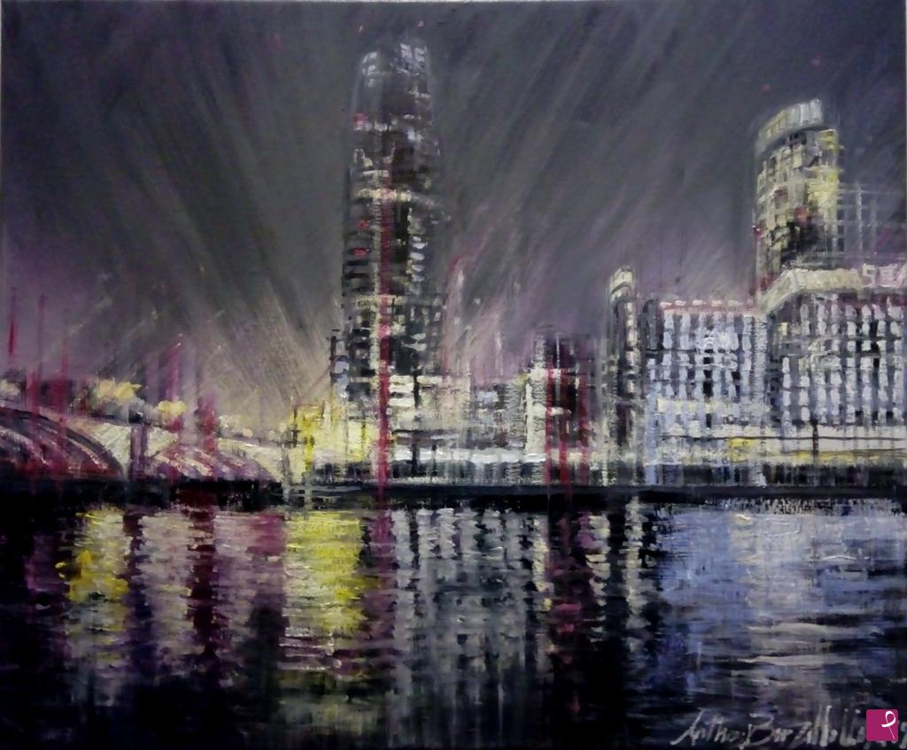 quadri in vendita online - Blackfriars Bridge and South Bank, spectacular Thames, London