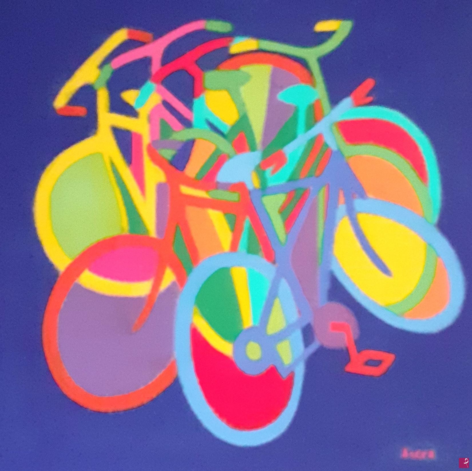quadri in vendita online - blu - bici