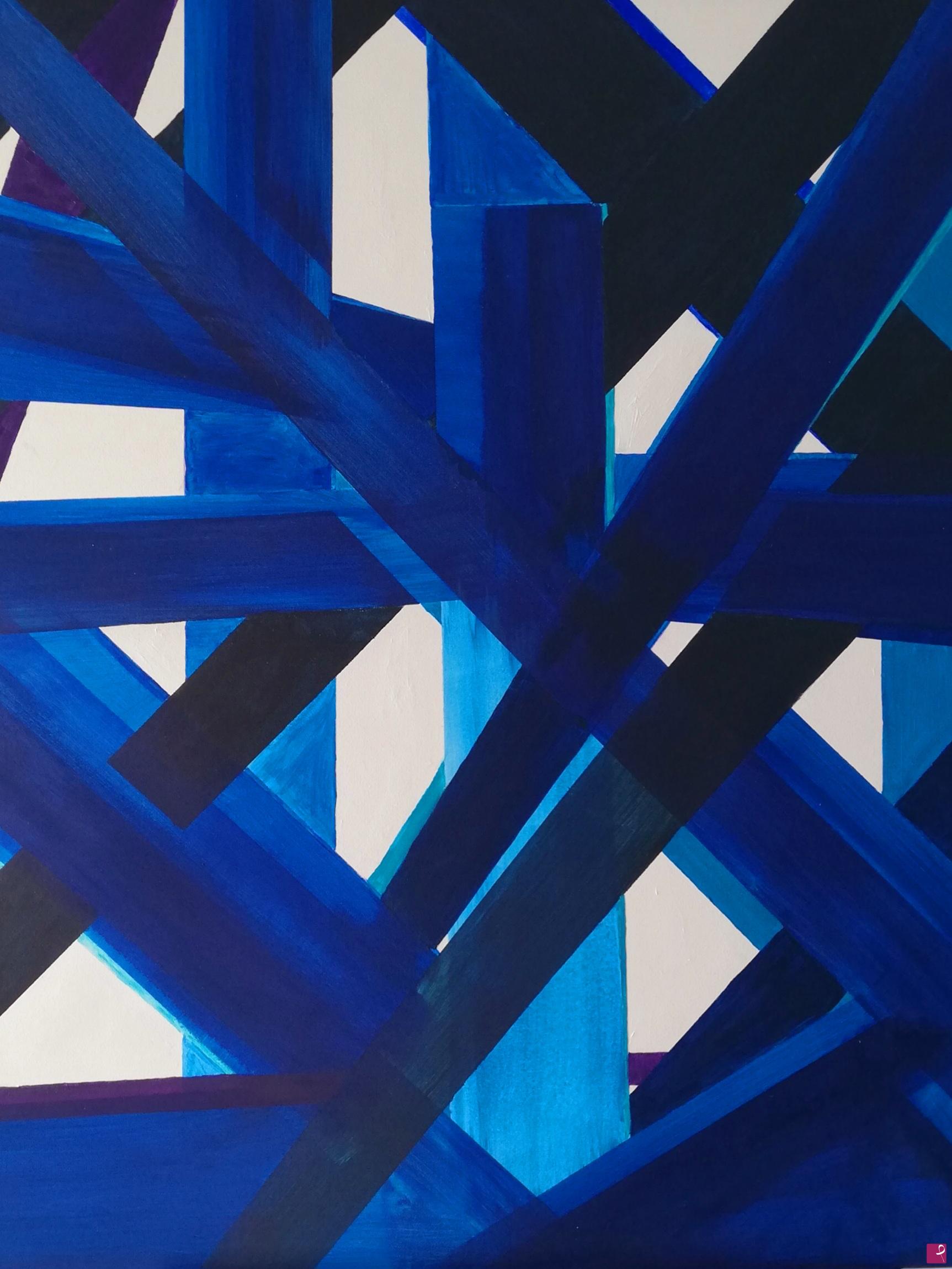 quadri in vendita online - blu stripes