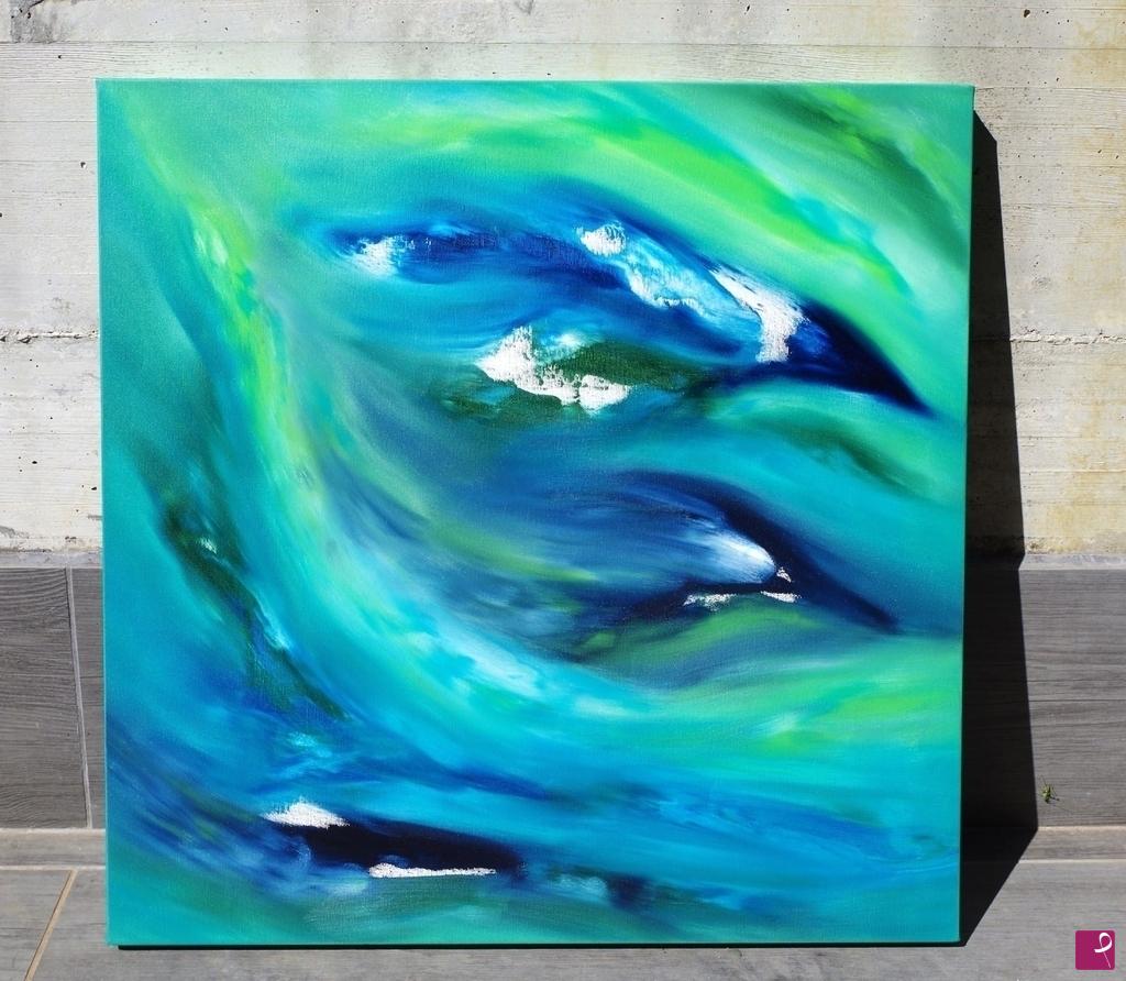 quadri in vendita online - Blue and green
