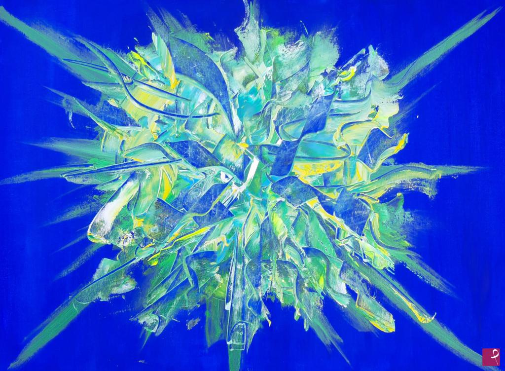 quadri in vendita online - Blue and green shaudes 