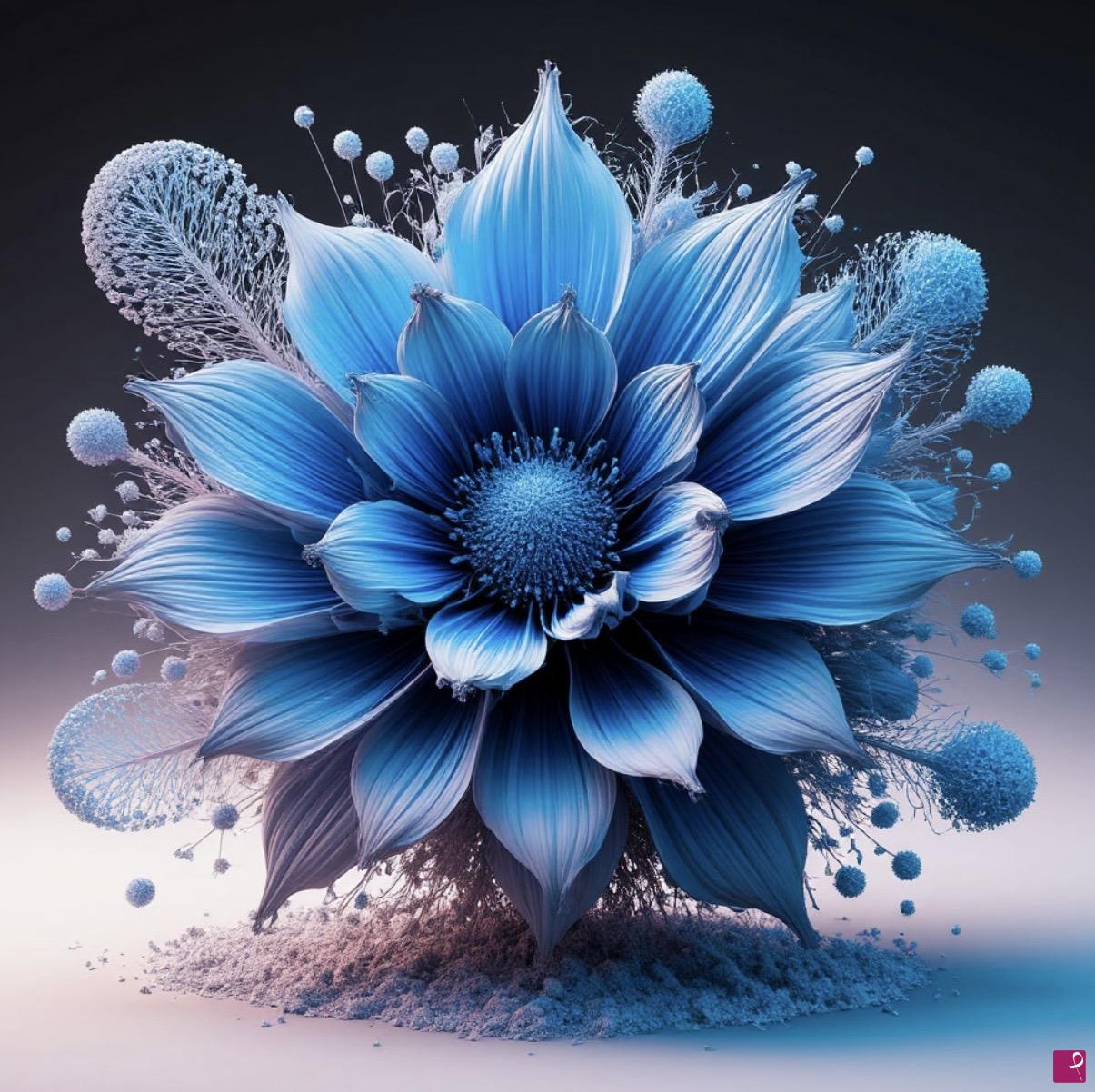 quadri in vendita online - Blue flower 