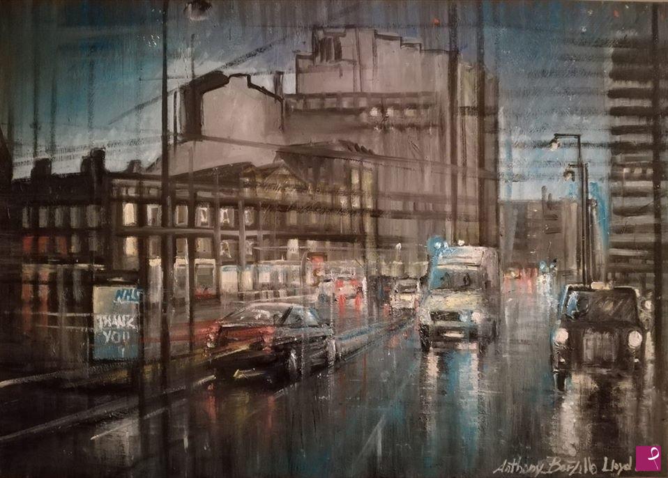quadri in vendita online - Blue lights - York Road, tribute to NHS
