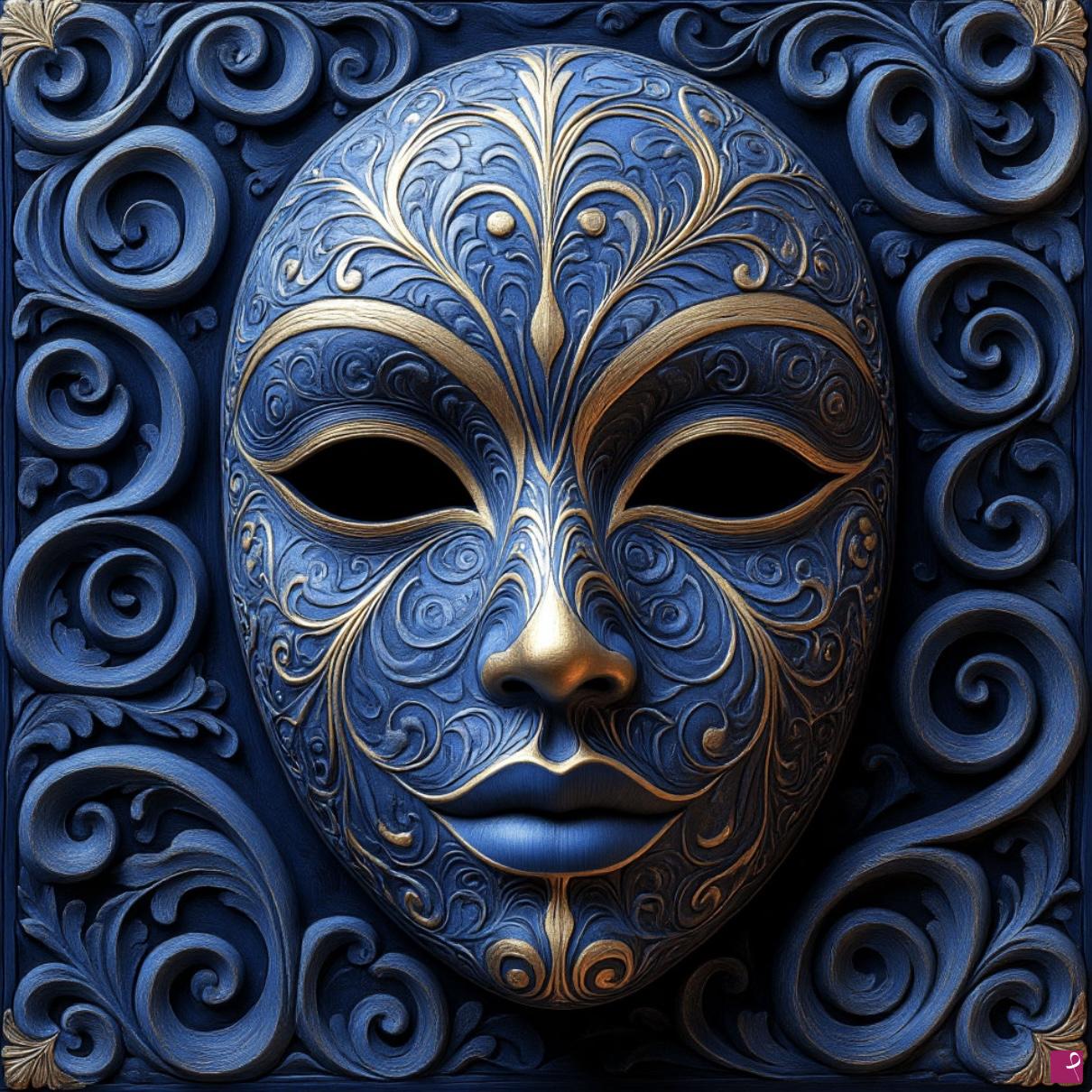 quadri in vendita online - Blue mask