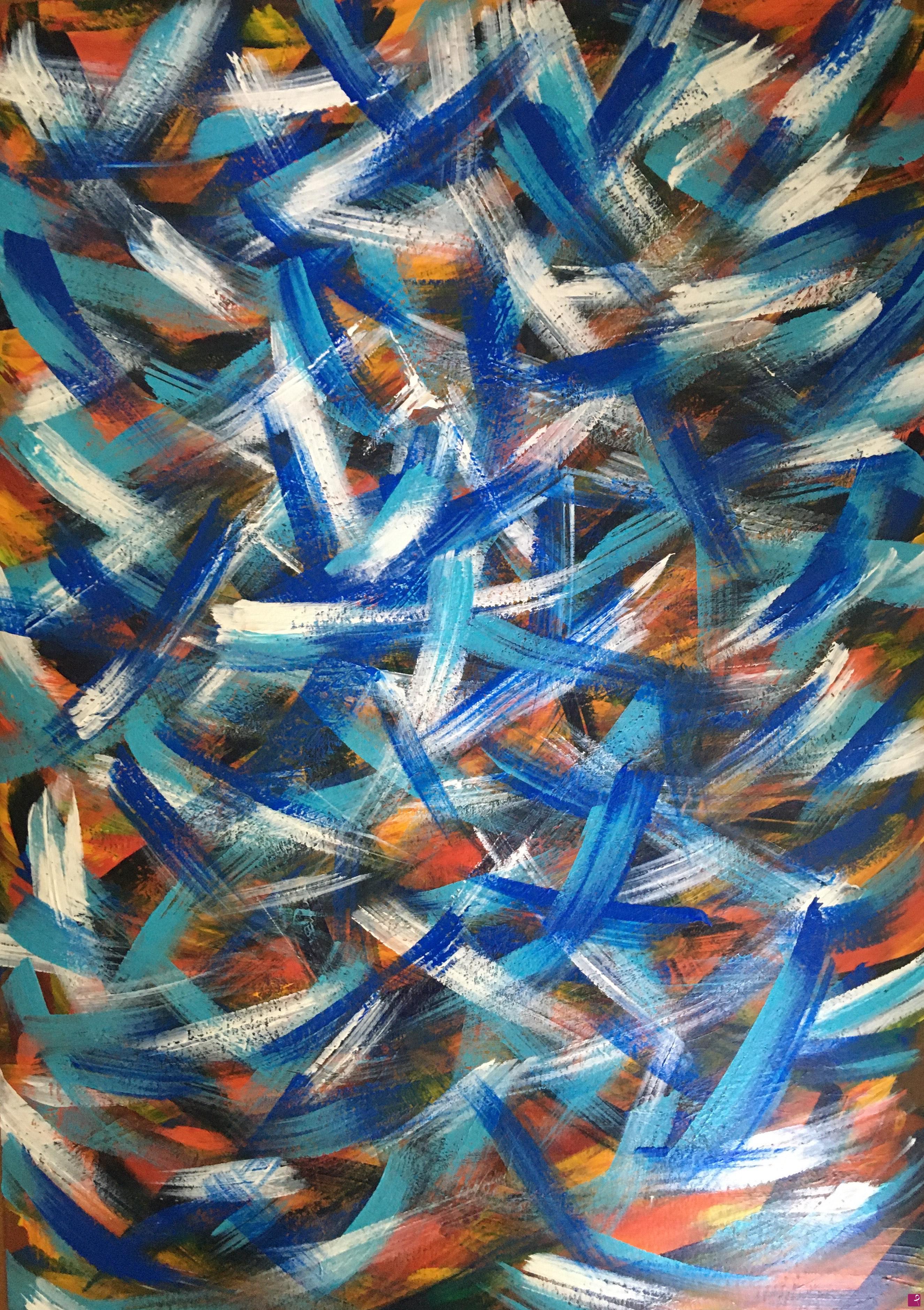 quadri in vendita online - Blue maze
