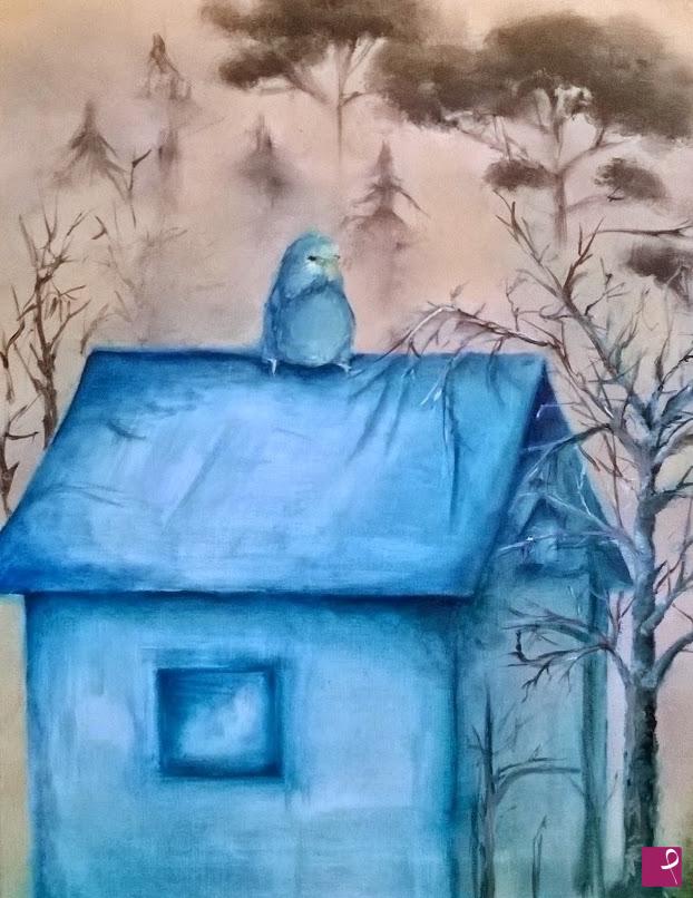 quadri in vendita online - Blue Parrots Foggy Day