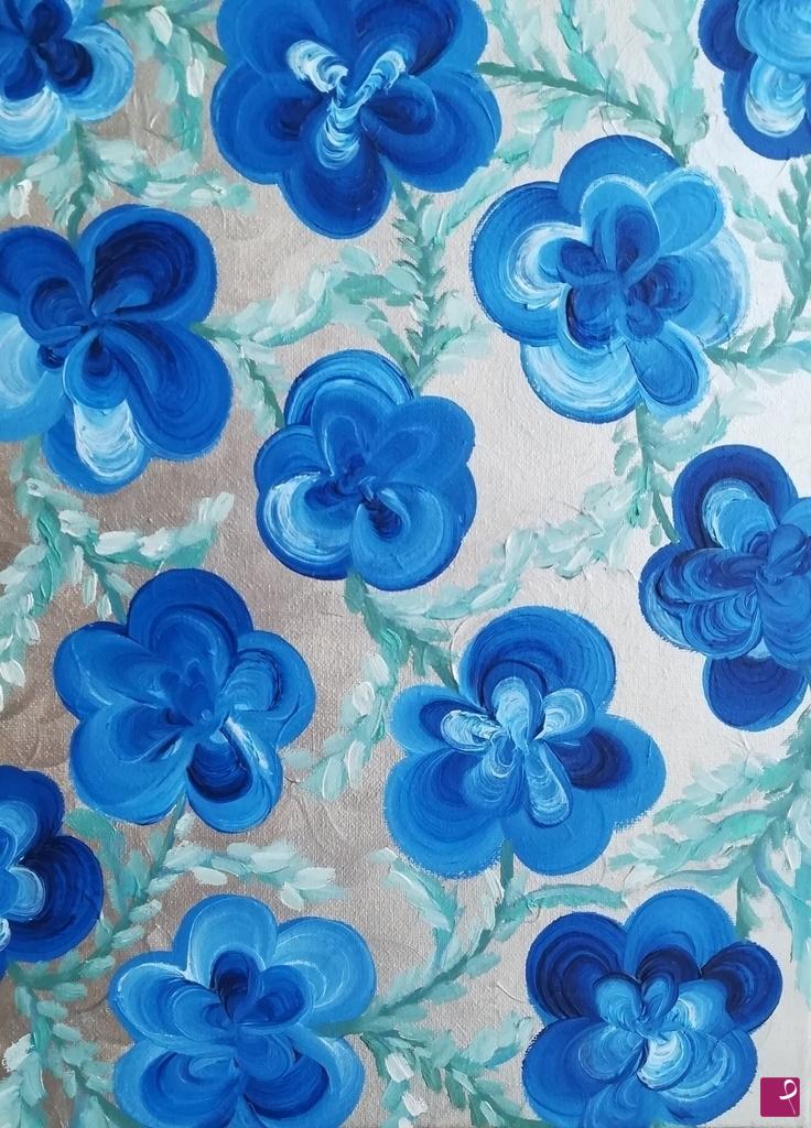 quadri in vendita online - Blue Petals