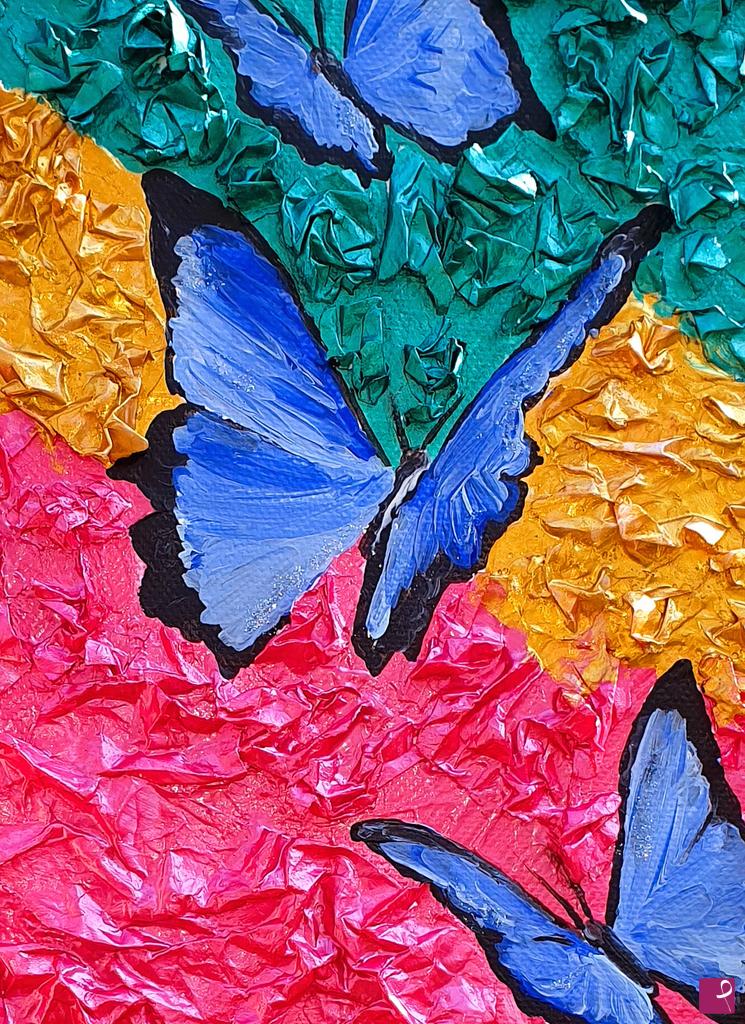 quadri in vendita online - Blues Butterflies