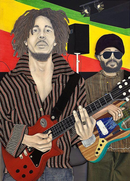 quadri in vendita online - Bob Marley e Aston Barrett ( The Wailers )
