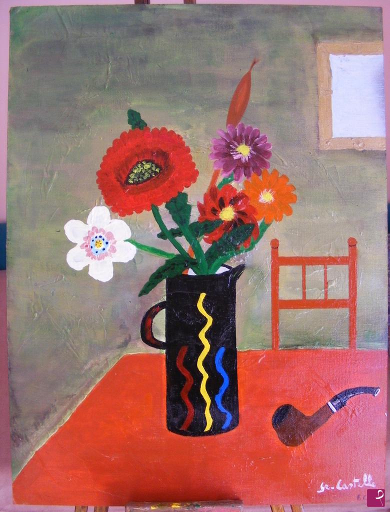 quadri in vendita online - boccale con fiori