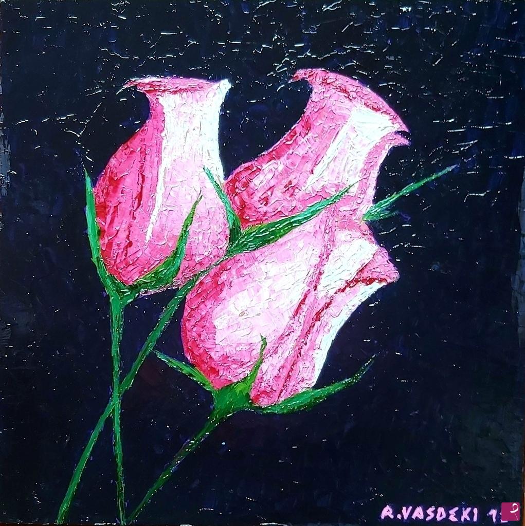 quadri in vendita online - BOCCIOLI DI ROSA