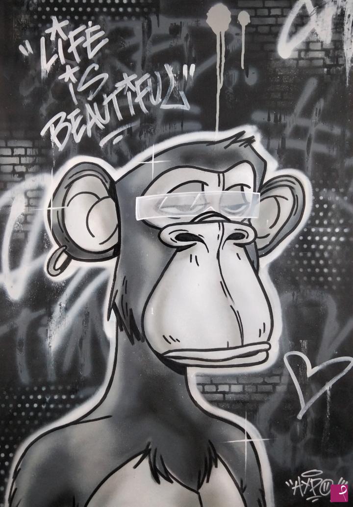 quadri in vendita online - Bored Ape Yacht Club - Life Is Beautiful/ Black & White 
