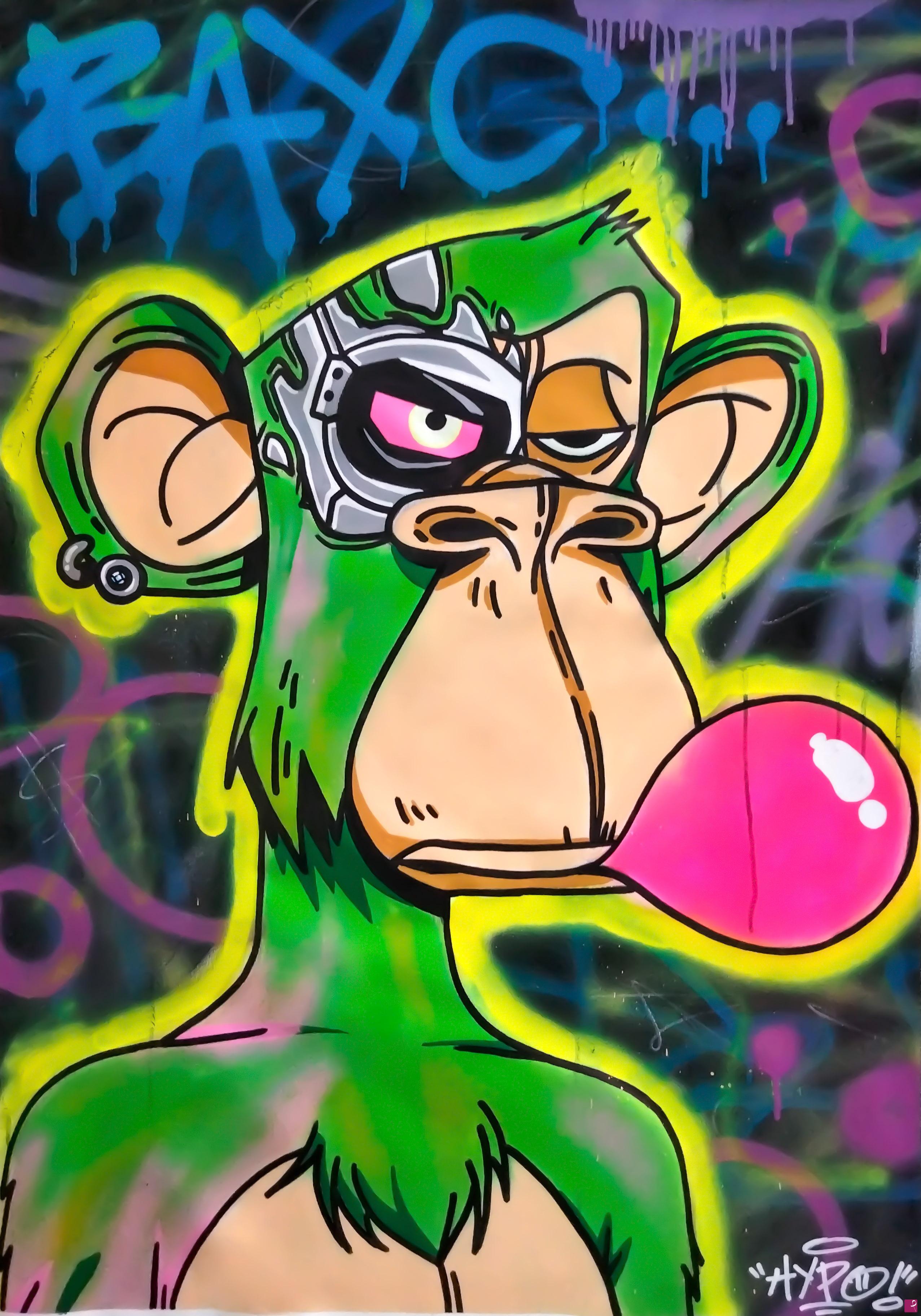 quadri in vendita online - Bored Ape Yatch Club - Cyborg green 