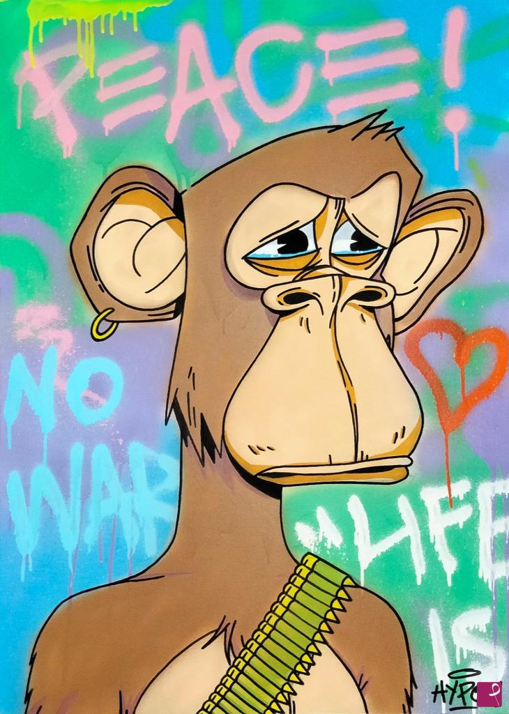 quadri in vendita online - Bored Ape Yatch Club - Peace, no war