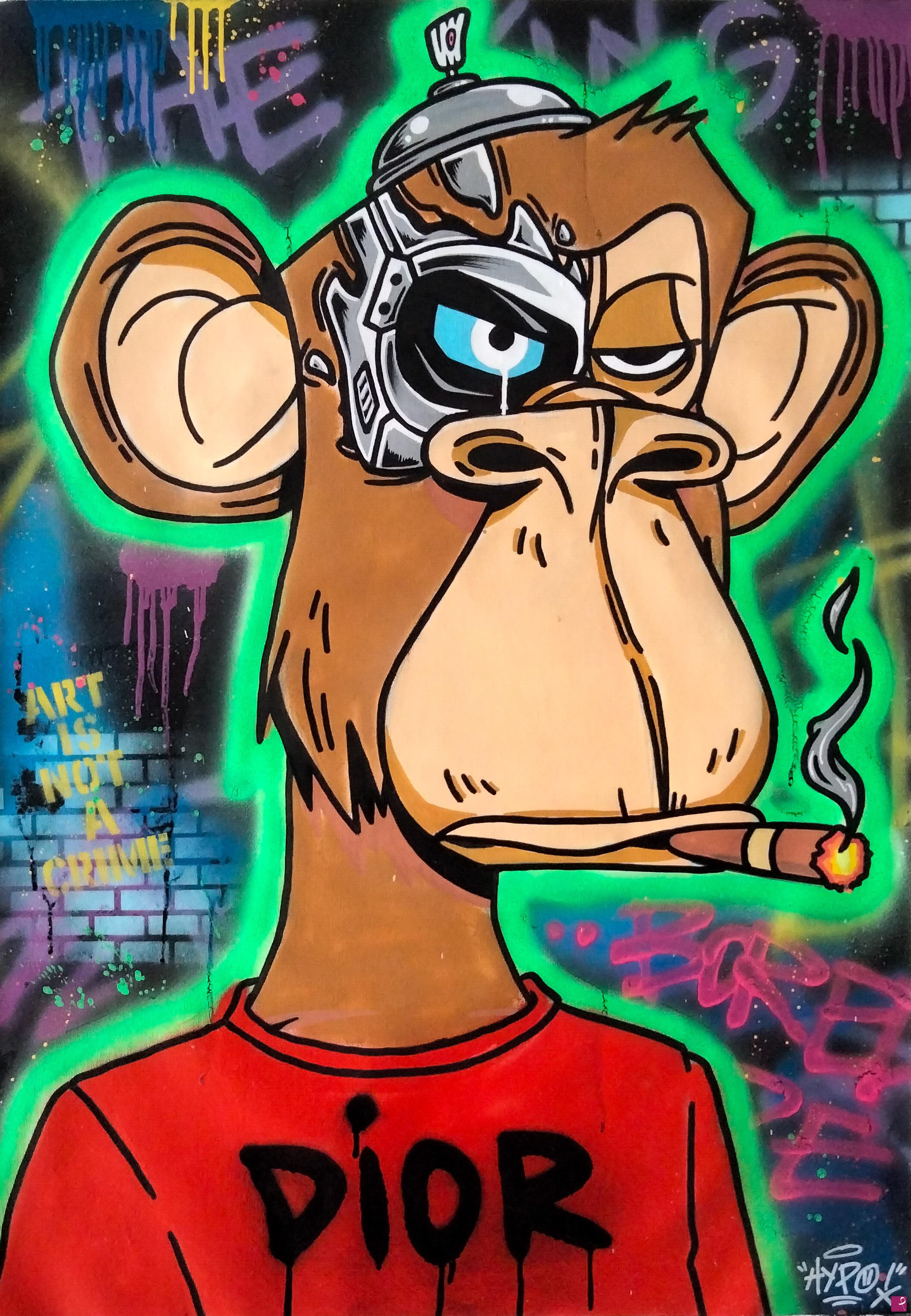 quadri in vendita online - Bored Ape Yatch Club X Dior #graffiti