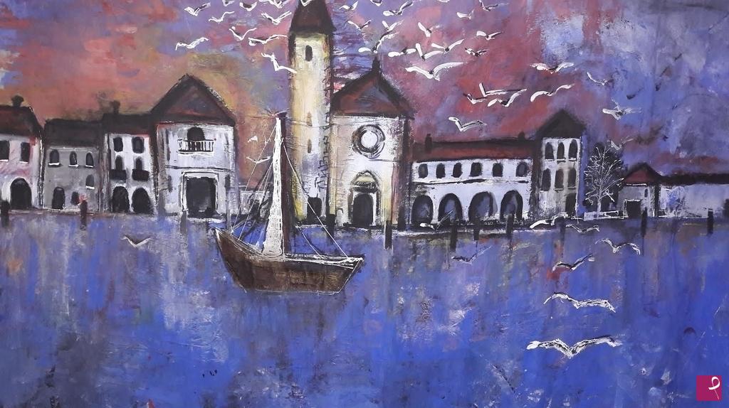 quadri in vendita online - "Borghetto marinaro"