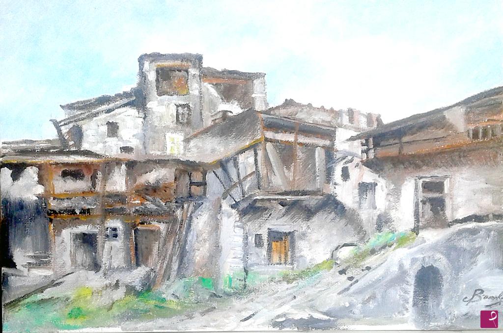 quadri in vendita online - borgo abbandonato