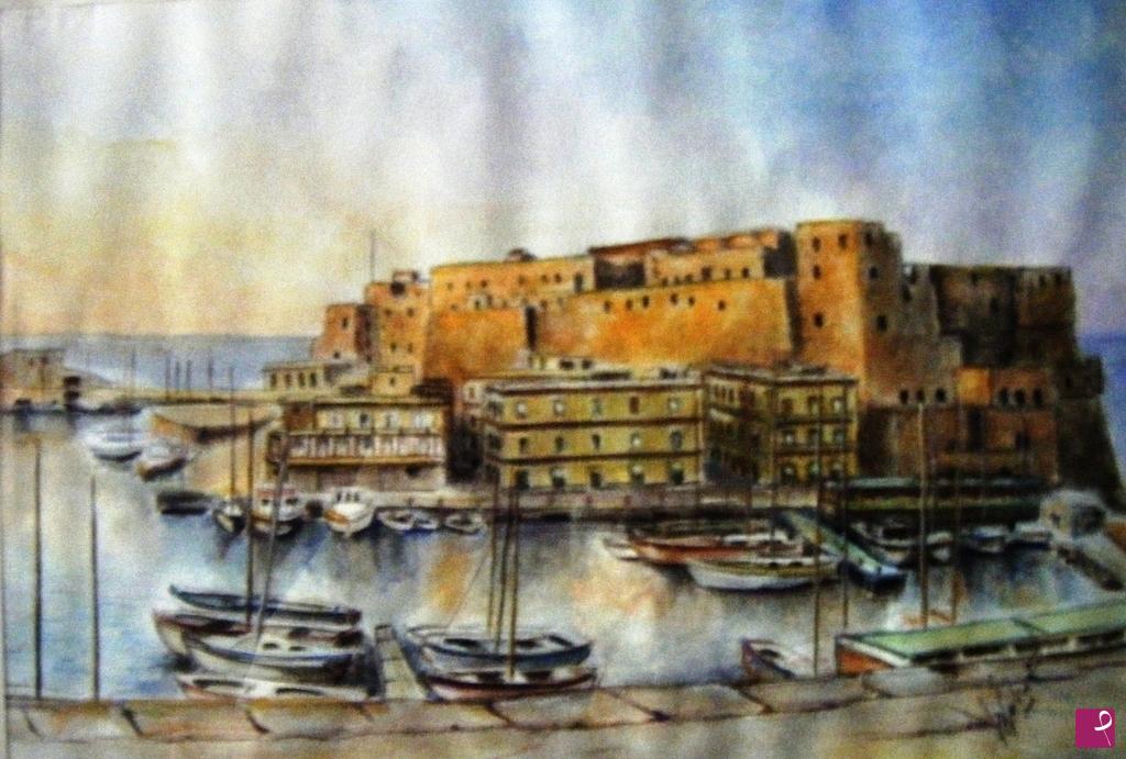 quadri in vendita online - Borgo marinaro con Castel dell'Ovo - Napoli