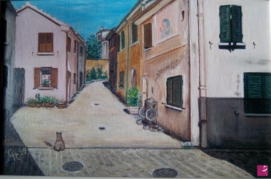 quadri in vendita online - Borgo San Giuliano, il carretto