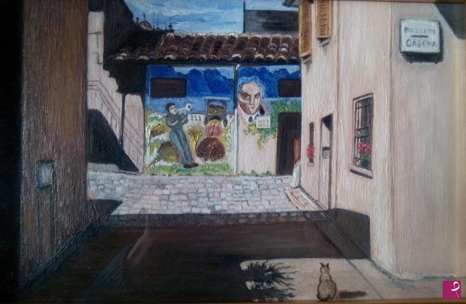 quadri in vendita online - Borgo San Giuliano, il ritratto di Fellini