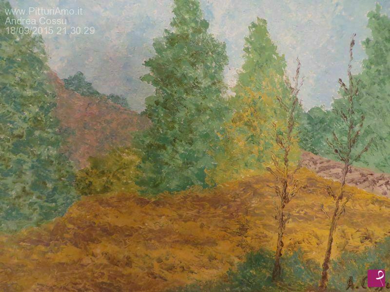 quadri in vendita online - Boschetto di abeti  in alta montagna