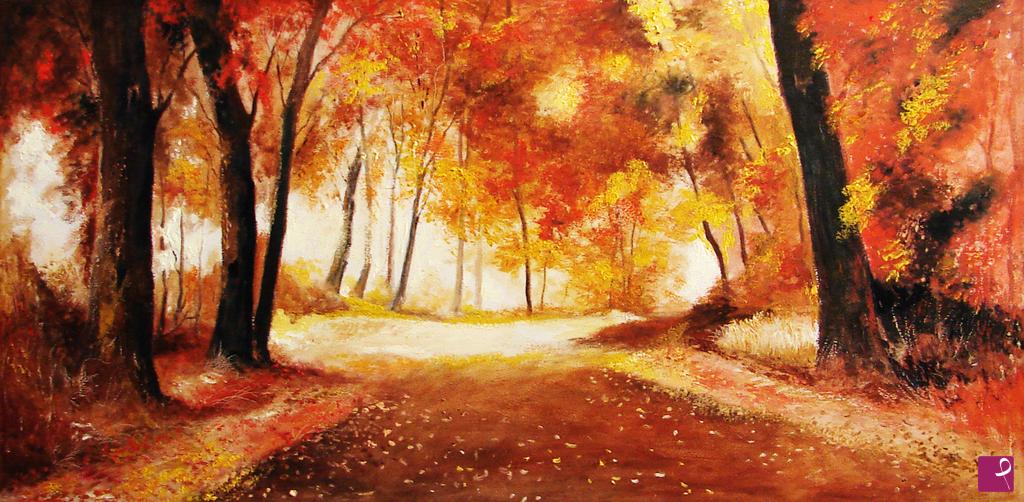 quadri in vendita online - bosco autunnale