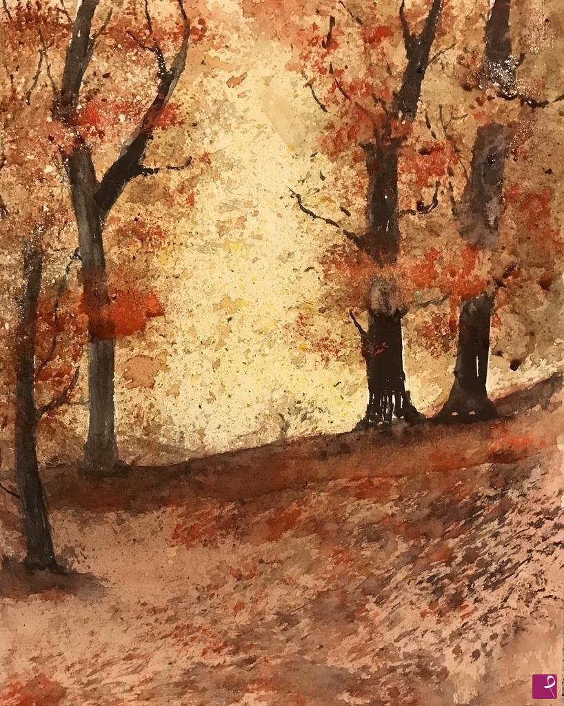 quadri in vendita online - Bosco autunnale