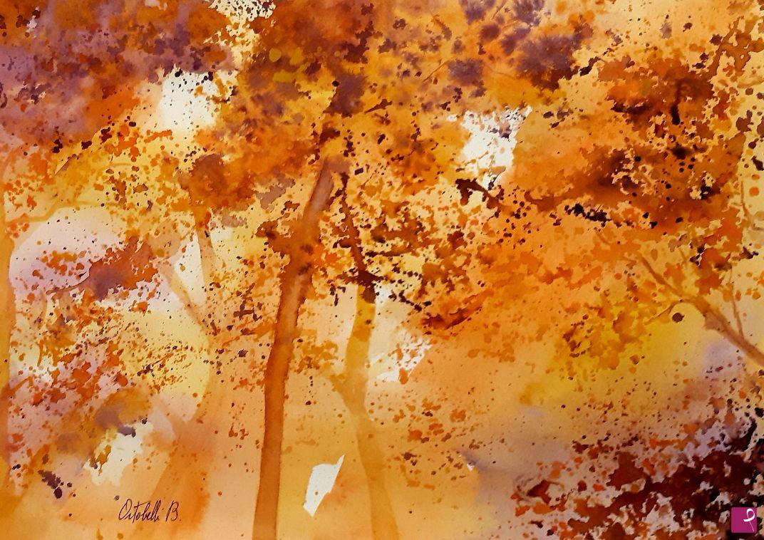 quadri in vendita online - Bosco autunnale