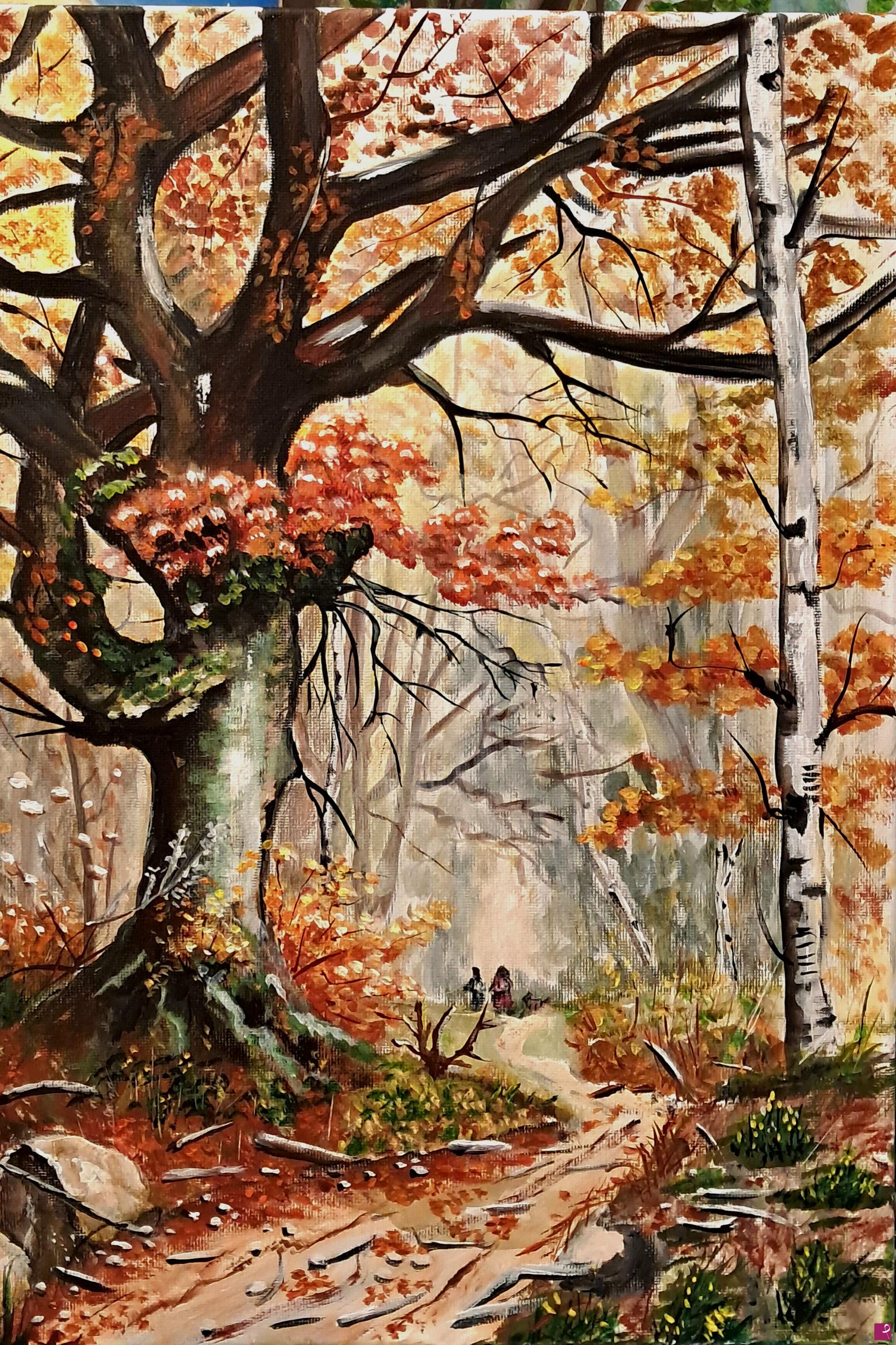 quadri in vendita online - Bosco autunnale 