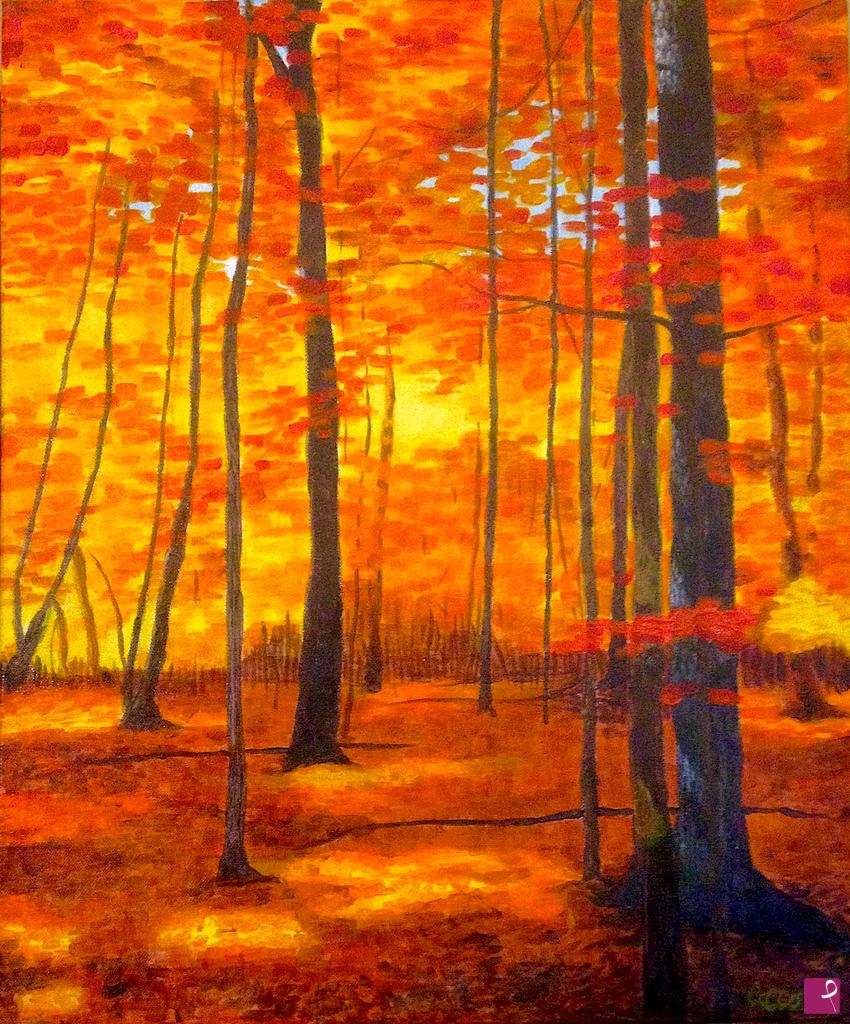quadri in vendita online - Bosco d'autunno