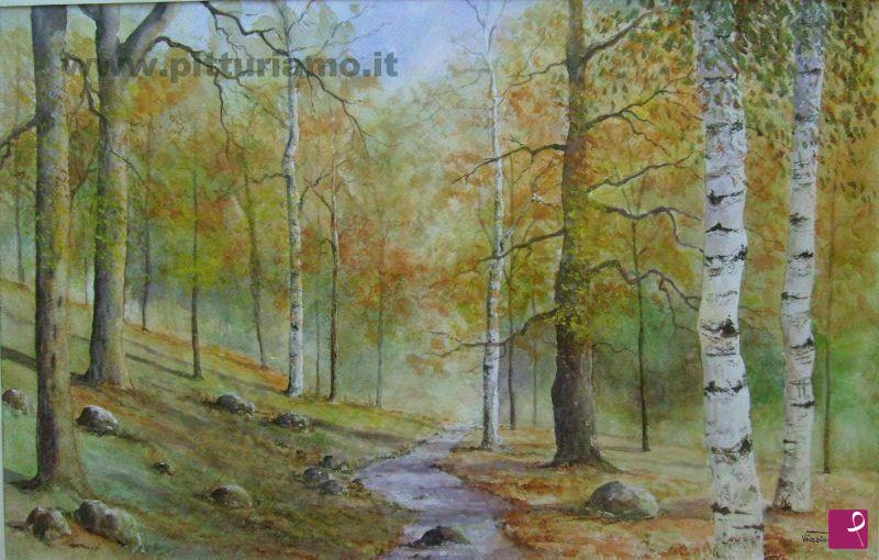 quadri in vendita online - Bosco d'autunno