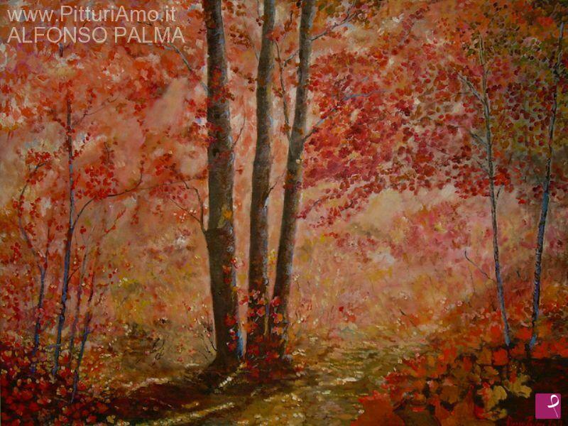 quadri in vendita online - Bosco d'autunno 2011