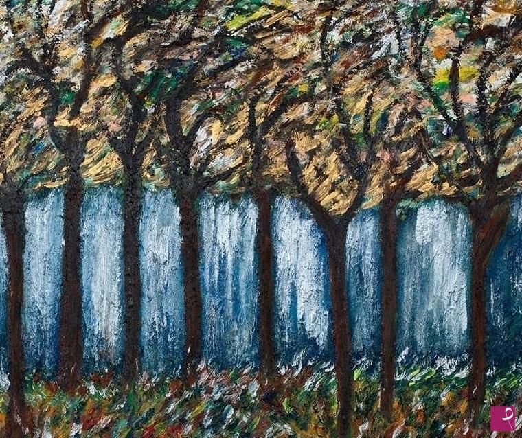 quadri in vendita online - Bosco d'autunno