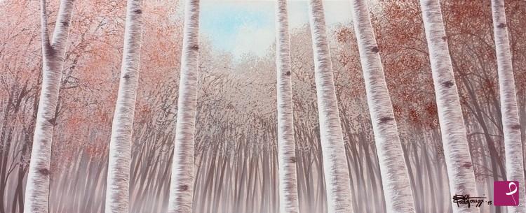 quadri in vendita online - Bosco di betulle