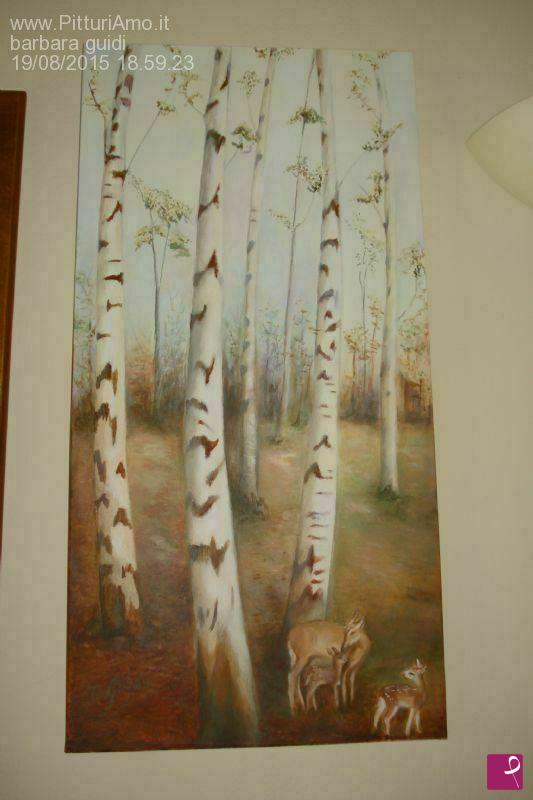 quadri in vendita online - bosco di betulle in primavera