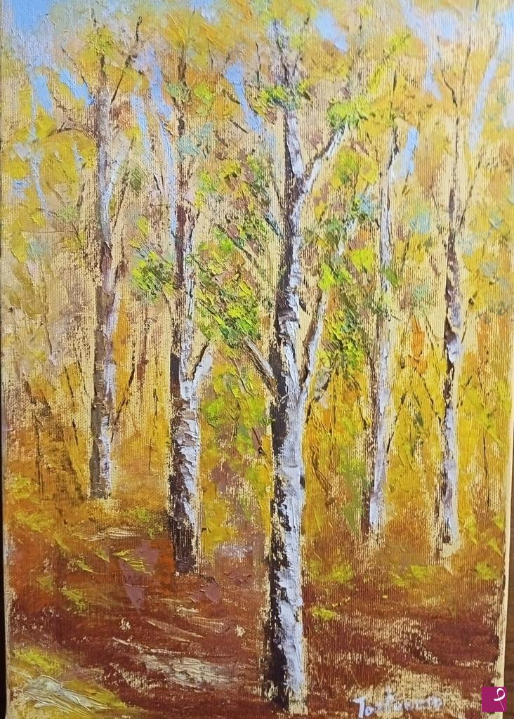 quadri in vendita online - Bosco di faggi