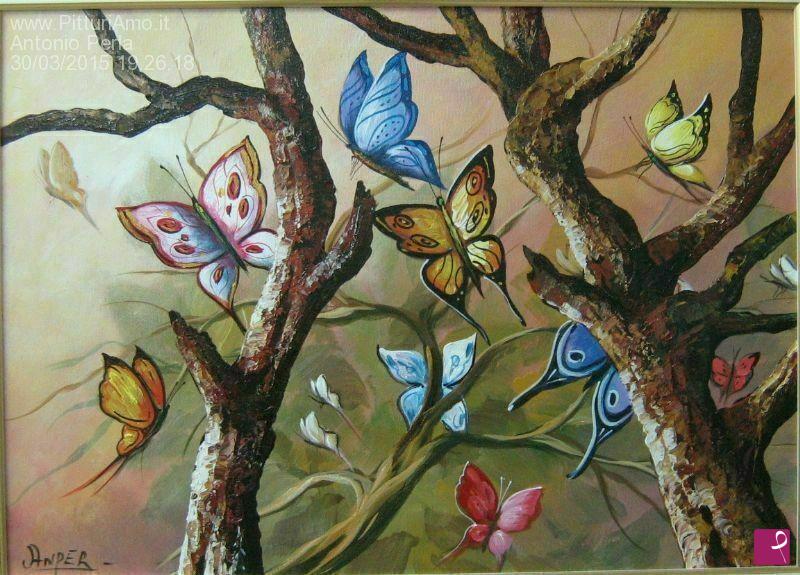 quadri in vendita online - Bosco di farfalle